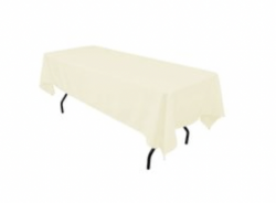 Ivory Polyester Linen 60x96in (Fits Our 6ft Rectangular Tabl