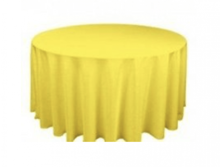 Yellow Polyester 108in Round Table Linen (Fits Our 48in Roun