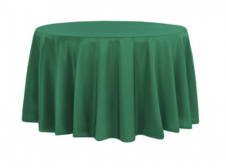 Emerald Green Polyester 108in Round Table Linen (Fits Our 48