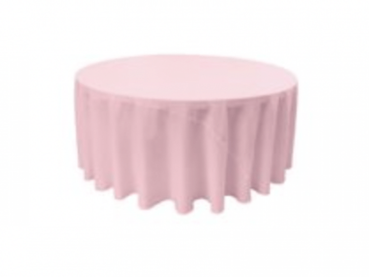 Pink Polyester 132in Round Table Linen (Fits Our 72in Round 