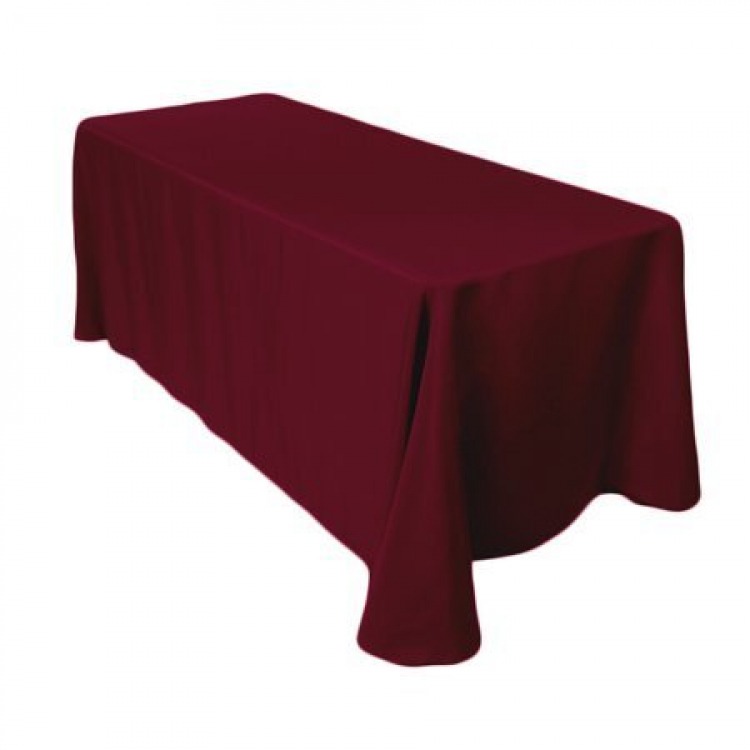 Burgundy Polyester Linen 90x132in (Fits Our 6ft Rectangular 