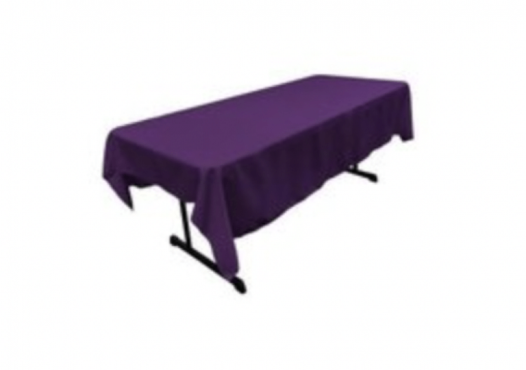 Purple Polyester Linen 60x120in (Fits Our 8ft Rectangular Ta