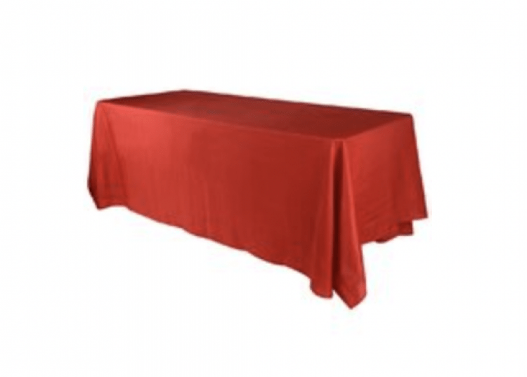 Red Polyester Rectangular 90x132in Linen to Floor for 6ft Ta