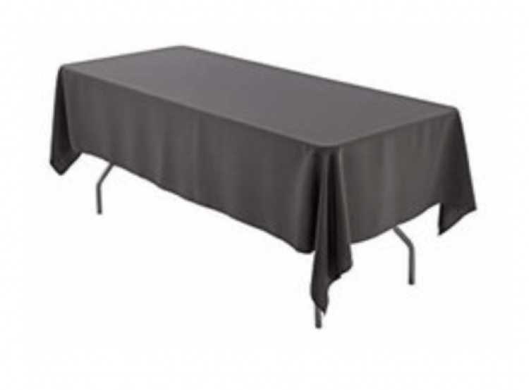 Charcoal Polyester Linen 60x96in (Fits Our 6ft Table Half Wa