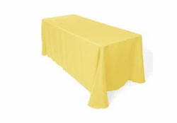 Lemon Yellow Polyester Linen 90x156in (Fits Our 8ft Rectangu