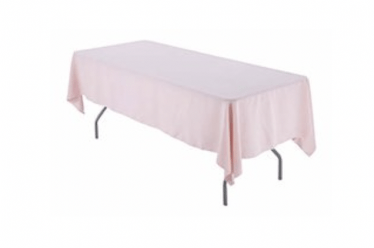 Blush Pink Polyester Linen 60x96 (Fits Our 6ft Rectangular 