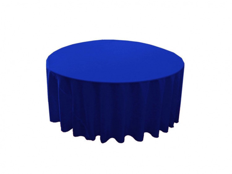 Royal Blue Polyester 120in Round Tablecloth (Fits Our 60in R