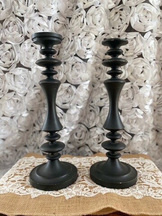 Black Candle Holders 18 (Set of 2)