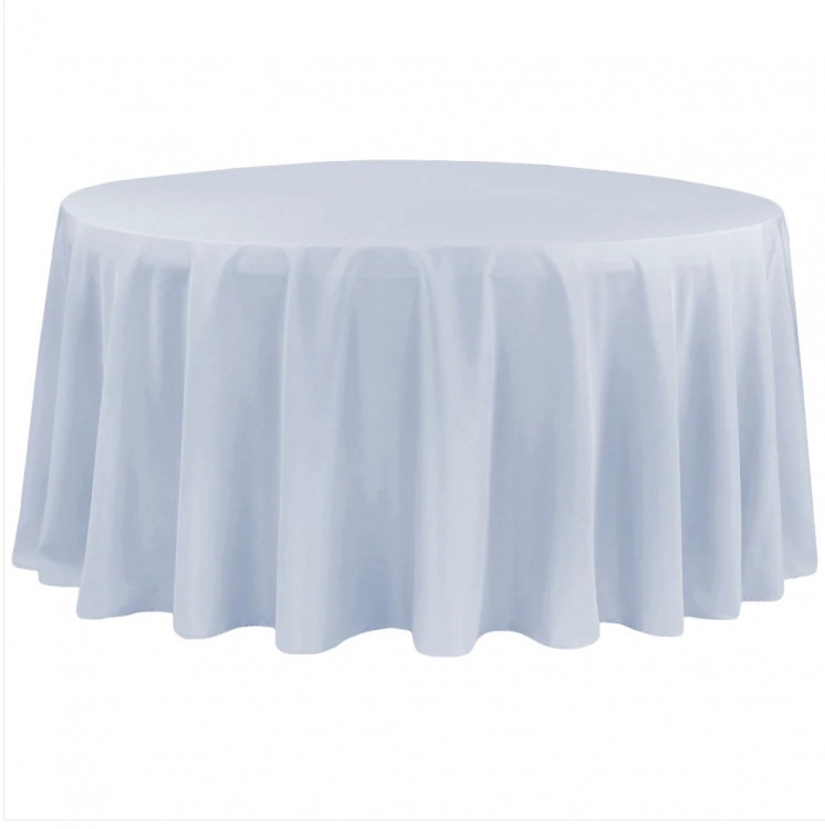 white round table w/ hole linen 132in (fits our 72in table)