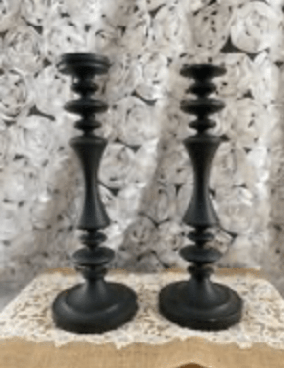 Black Candle Holders     (Set of 2)(CONTACT OFFICE TO BOOK)