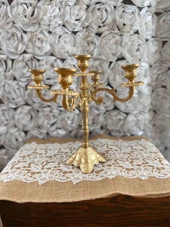 Gold Candle Holder 12(CONTACT THE OFFICE TO BOOK)