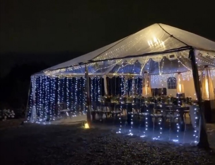 10x25 industrial tent top clear 