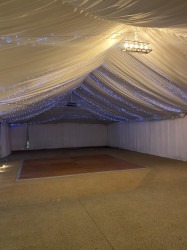 20x40 Frame tent with white draping