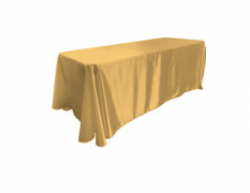 Gold Polyester Rectangular 90x132in Linen to Floor for 6ft T