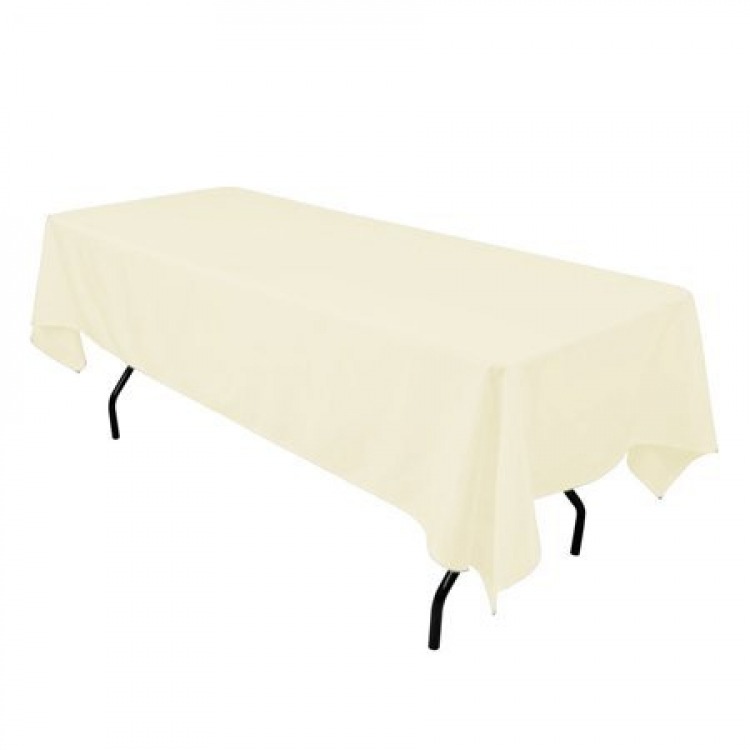 Ivory Polyester Linen 60x120 (Fits Our 8ft Rectangular Tabl