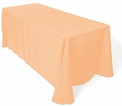 Peach Polyester Linen 90x156 (Fits Our 8ft Rectangular Tabl