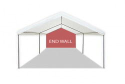 20' White Solid Back or Front Wall