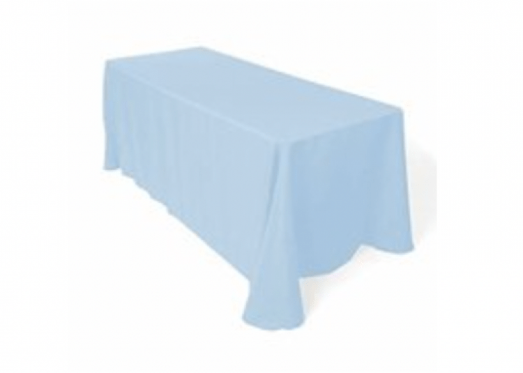 Light Blue Polyester Linen 90x132in (Fits Our 6ft Rectangula