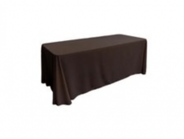 Chocolate Polyester Linen 90x132in (Fits Our 6ft Rectangular