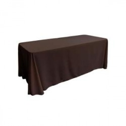 Chocolate Polyester Linen 90x156 (Fits Our 8ft Rectangular 