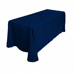 Navy Blue Polyester Linen 90x132 (Fits Our 6ft Rectangular 