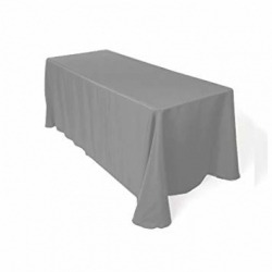 Grey Polyester Linen 90x132 (Fits Our 6ft Rectangular Table