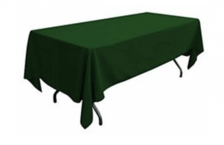 Forest Green Polyester Linen 60x96in (Fits Our 6ft Rectangul