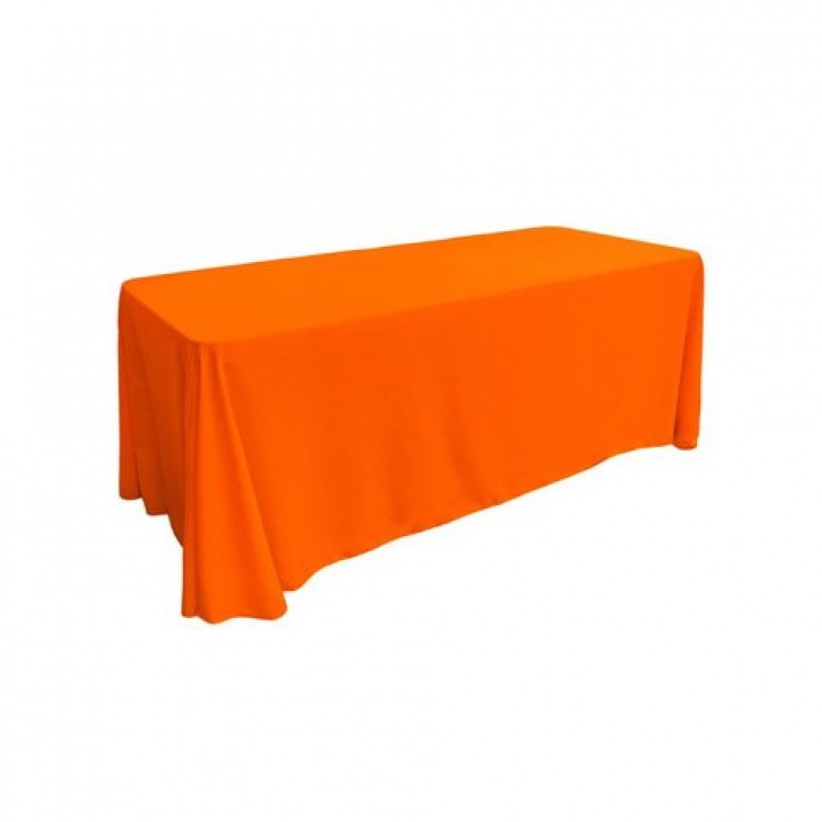 Orange Polyester Rectangular 90x132in Linen to Floor for 6ft