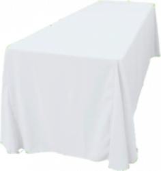 White Polyester Rectangular 90x132in Linen to Floor for 6ft 