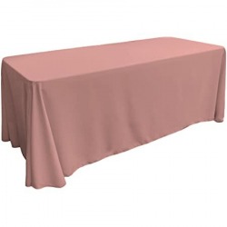 Dusty Rose Polyester 90x132in Tablecloth (Fits Our 6ft Recta