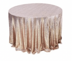 Blush Sequin Round Table Linen 108 (Fits Our 48in Round Tab