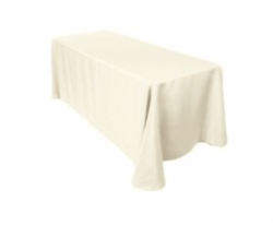 Ivory Polyester Linen 90x156in (Fits Our 8ft Rectangular Tab