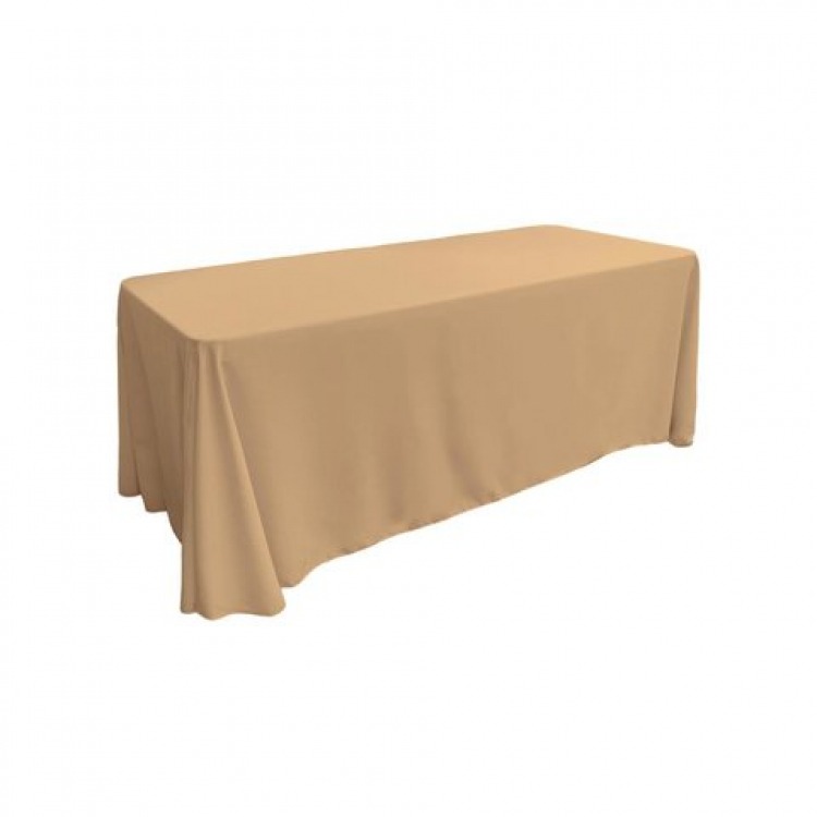 Sand Polyester Rectangular 90x132in Linen to Floor for 6ft T