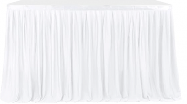 White 6ft linens w/ skirt