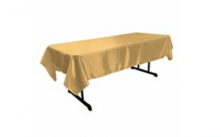 Gold Polyester Linen 60x96in (Fits Our 6ft Rectangular Table