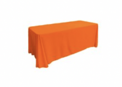 Orange Polyester Rectangular 90x132in Linen to Floor for 6ft