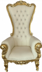 gold and white throne chair