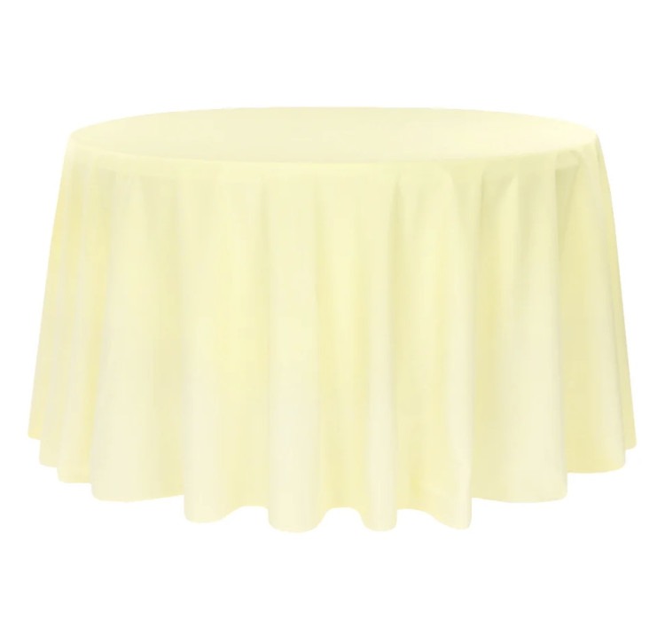 pastel yellow 120 round linens