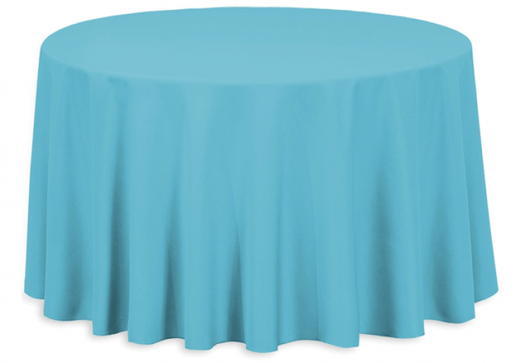 Aqua Blue Round Table Linen 120 (Fits our 60 in round table