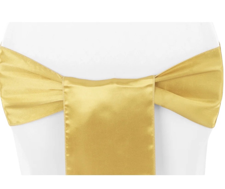 Gold Satin Chair sash