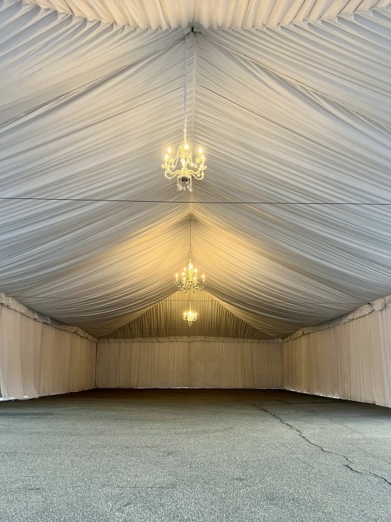 40x120 full draped tent