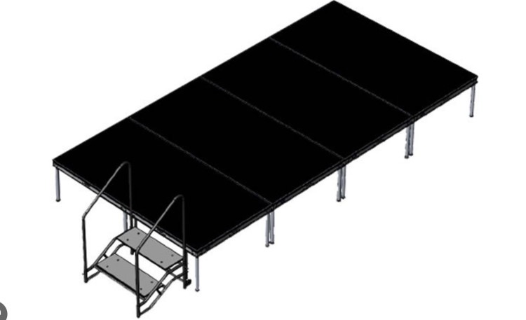 16x16 stage with stairs and hand rails