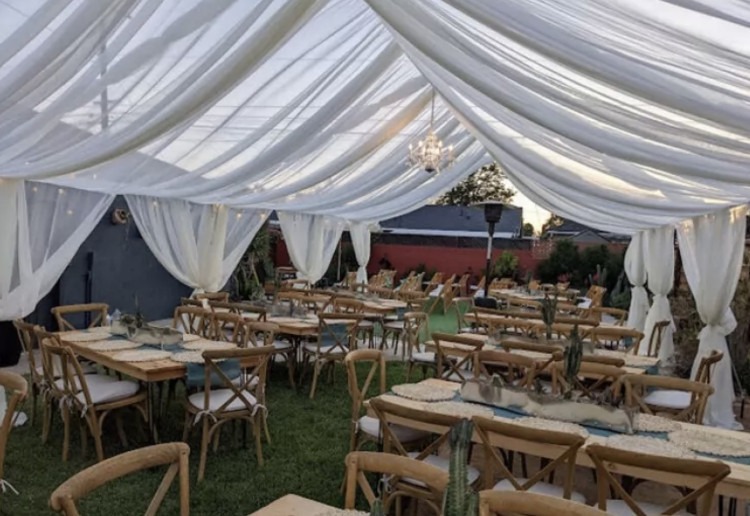 30x100 Naked Draped Framed Tent