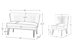 Ivory velvet lounge set