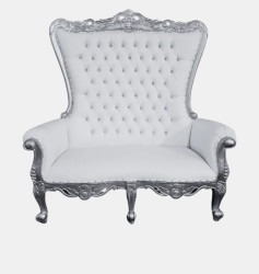 White and Silver Double Throne